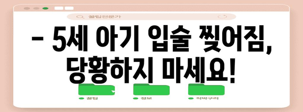 5세 아기 입술 찢어짐 대처법