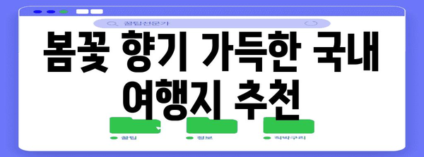 꽃구경을 위한 국내 여행지 베스트 10 | 봄 여행 필수 추천