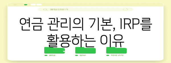 나에게 맞는 IRP 투자 찾기 | 안전자산 가입과 연금 관리의 원리