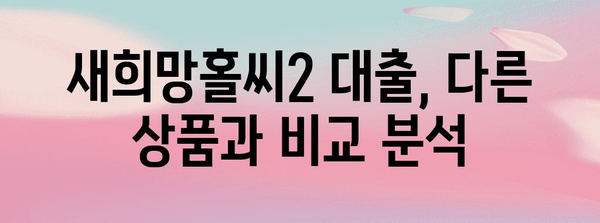 새희망홀씨2 대출 | 한도, 조건, 신청 방법 완벽 분석