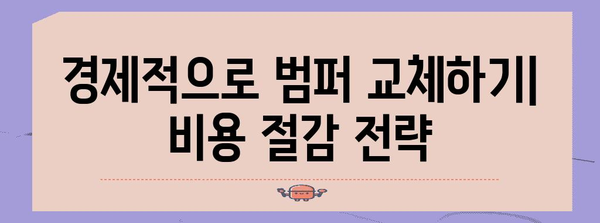 자동차 범퍼 교체 완벽 가이드 | 비용 절감과 수리 성공의 비결