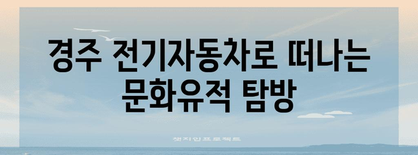 경주 전기자동차 투어 | 문화유적 편안한 탐방