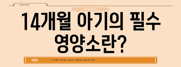 14개월 아기 영양 가이드 | 성장에 필수적 영양소 섭취법