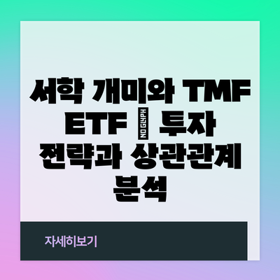서학 개미와 TMF ETF | 투자 전략과 상관관계 분석